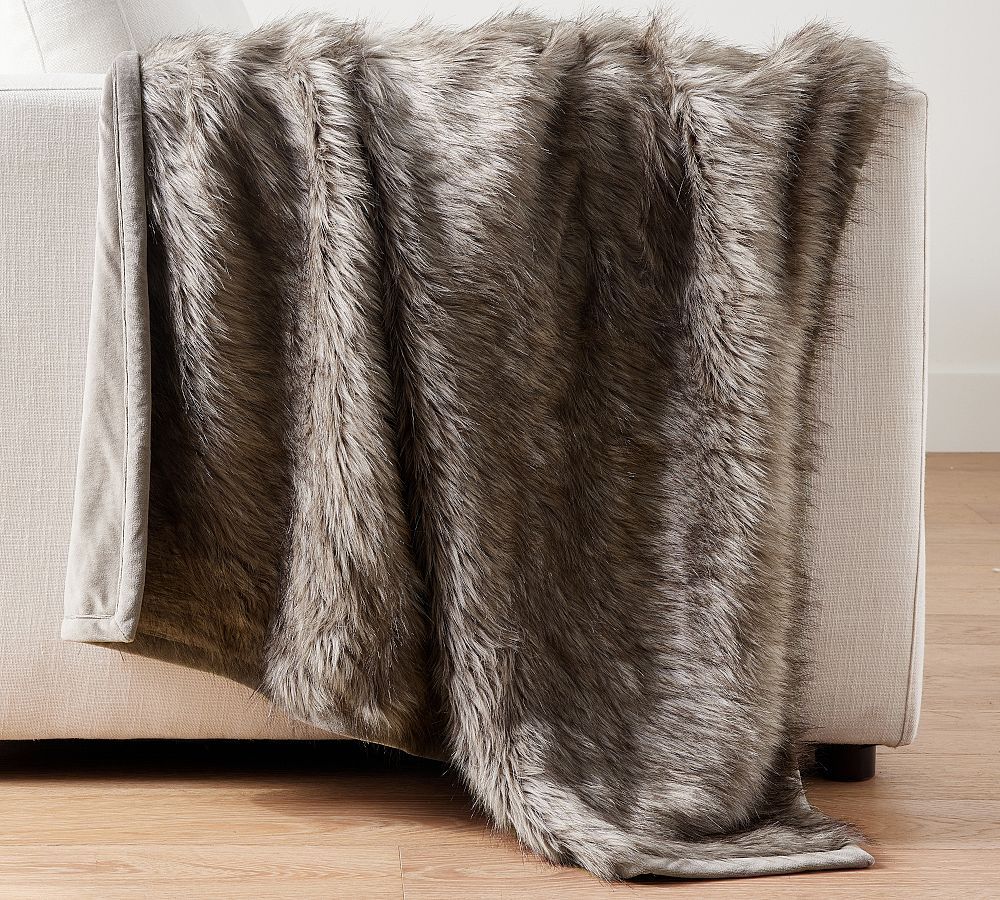 Faux Fur Luxe Ombre Throw | Pottery Barn (US)