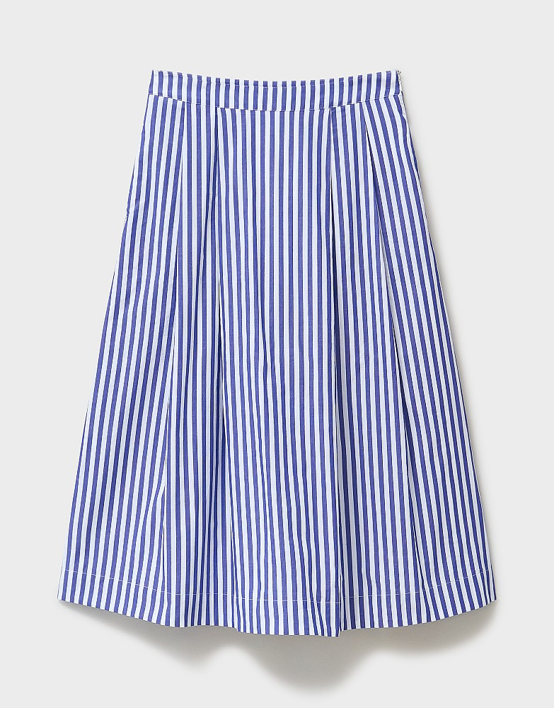 Women's Gabby Cotton Skirt in Blue Stripe from Crew Clothing Company | Crew Clothing (UK)