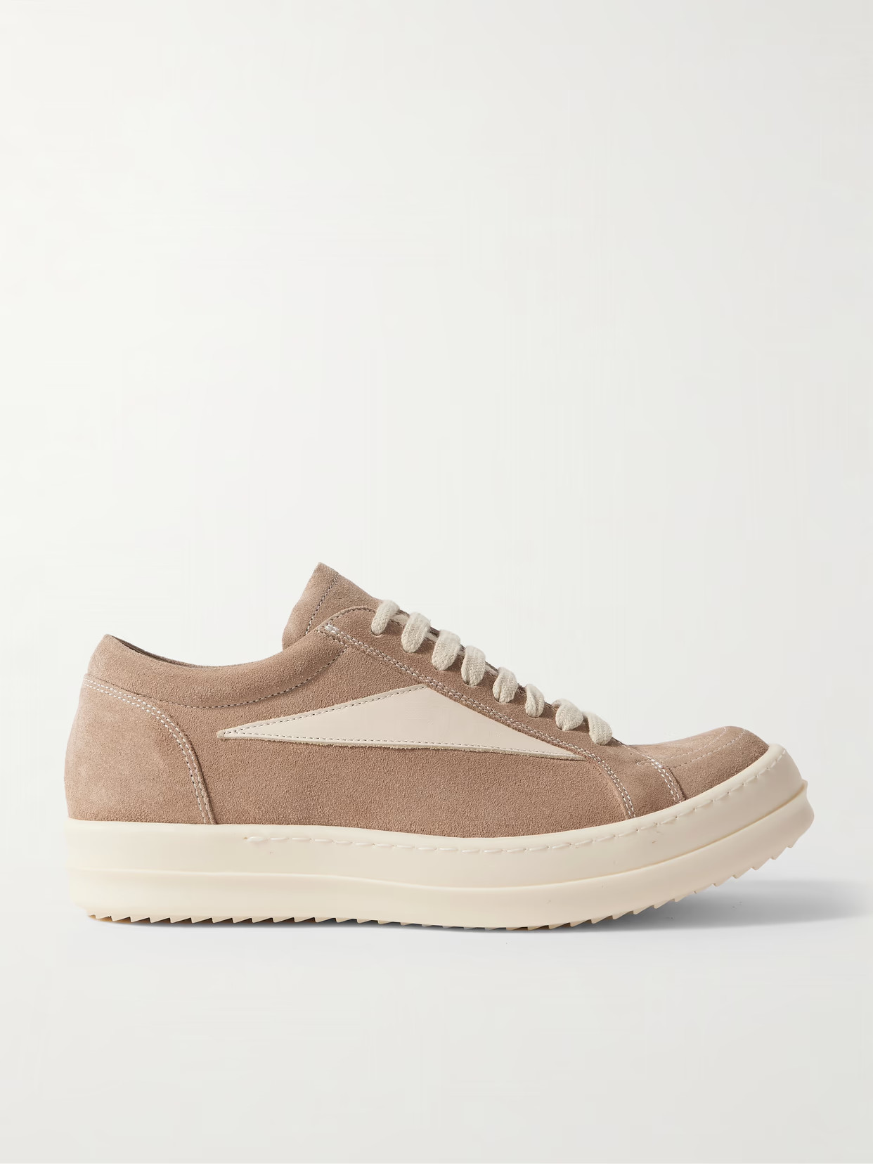 Rick Owens - Vintage Leather-trimmed Suede Sneakers - Beige | NET-A-PORTER (UK & EU)