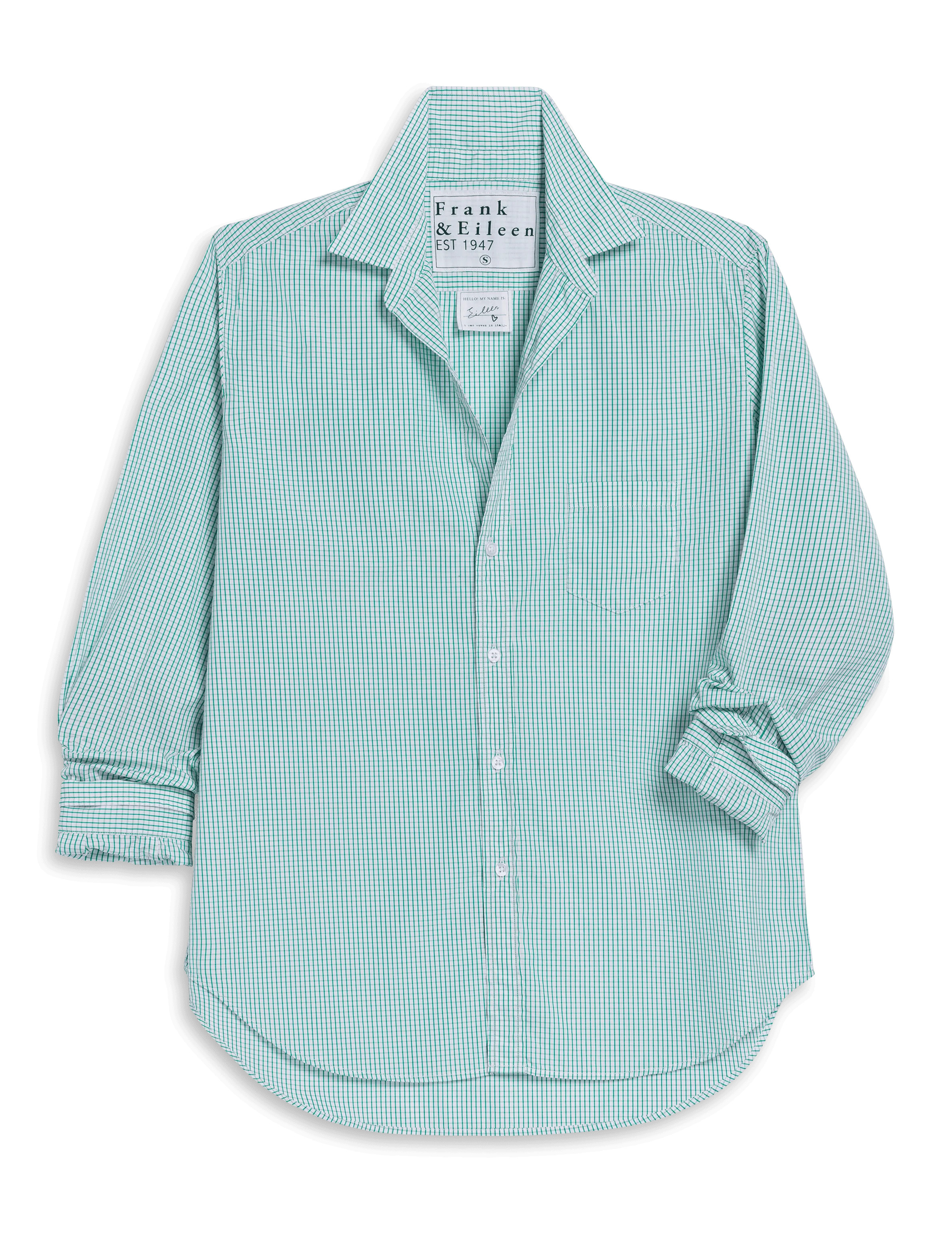 EILEEN White and Green Check, Superluxe | Frank & Eileen