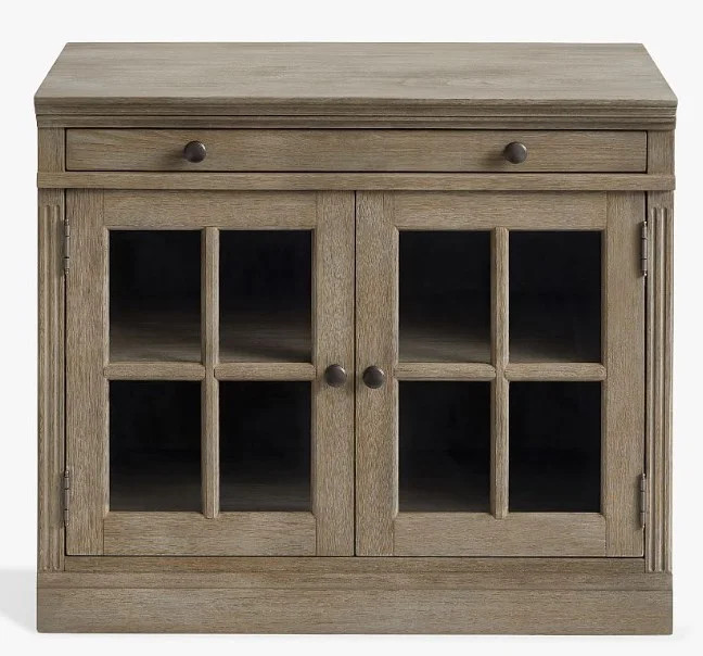 YUSAZENS Glass door sideboard, Natural | Walmart (US)