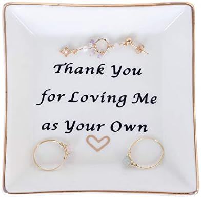 Gift for Mom Ring Dish Square Trinket Tray - Thank You for Loving Me as Your Own - Mother in Law ... | Amazon (US)