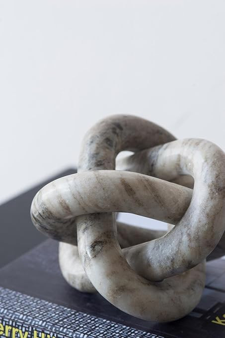 Cream Marble Abstract Knot Sculpture - Modern Home Decor Accent for Living Room, Office, or Shelf... | Amazon (US)