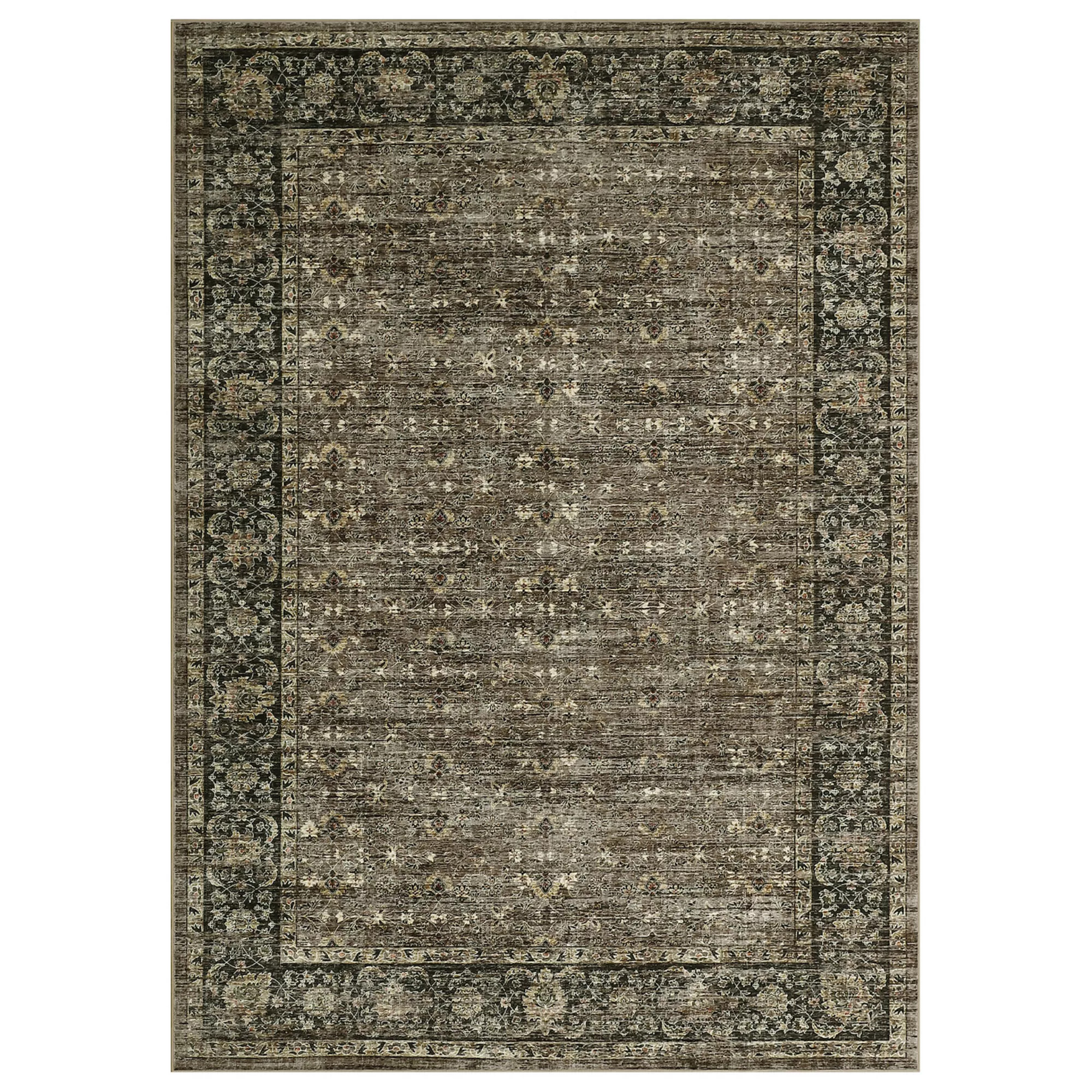 Vintage Distressed Floral Printed Area Rug Low Pile Soft Washable Non Slip Rug for Bedroom Hallwa... | Kohl's