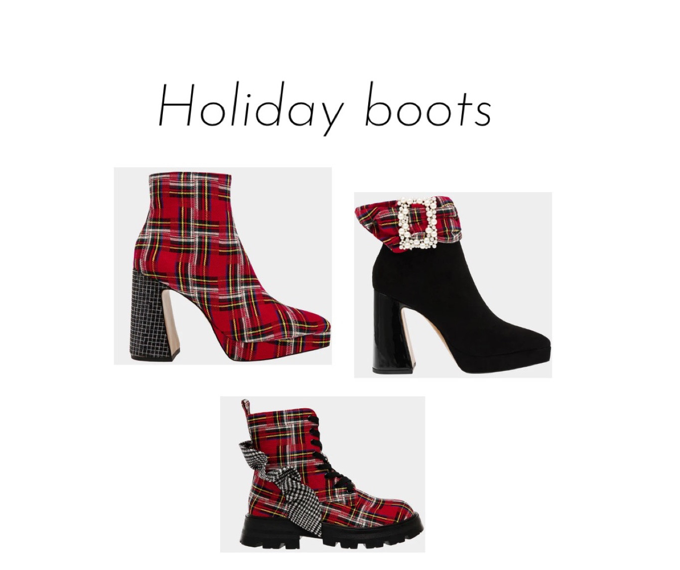 Holiday boots, plaid boots, platform boots, Christmas fashion, combat boots 

#LTKshoecrush #LTKHoliday