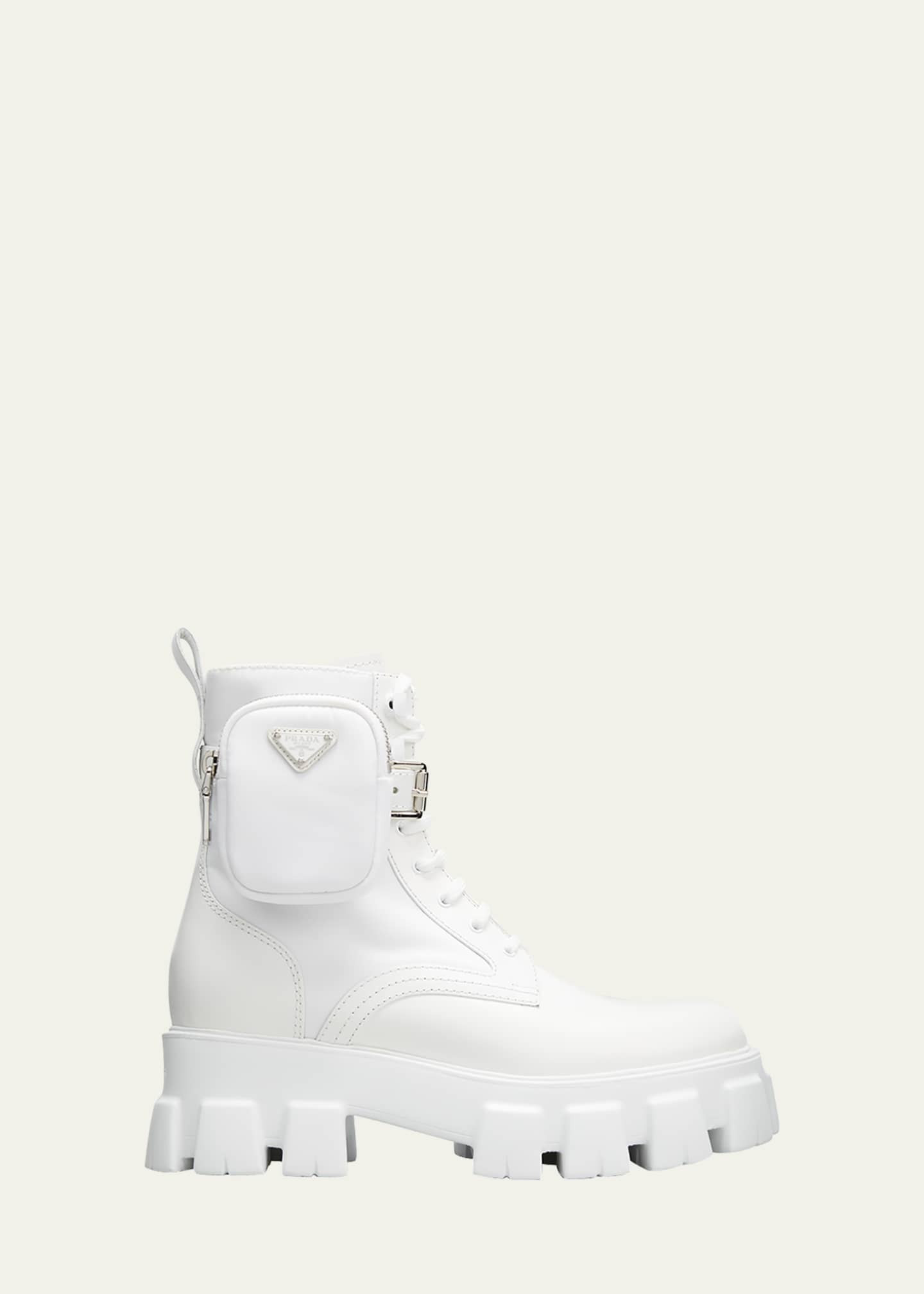 Leather Zip Pocket Combat Booties | Bergdorf Goodman