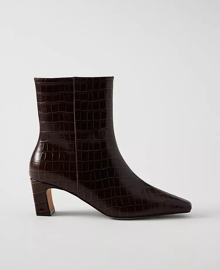 Croco Skinny Heel Bootie | Ann Taylor