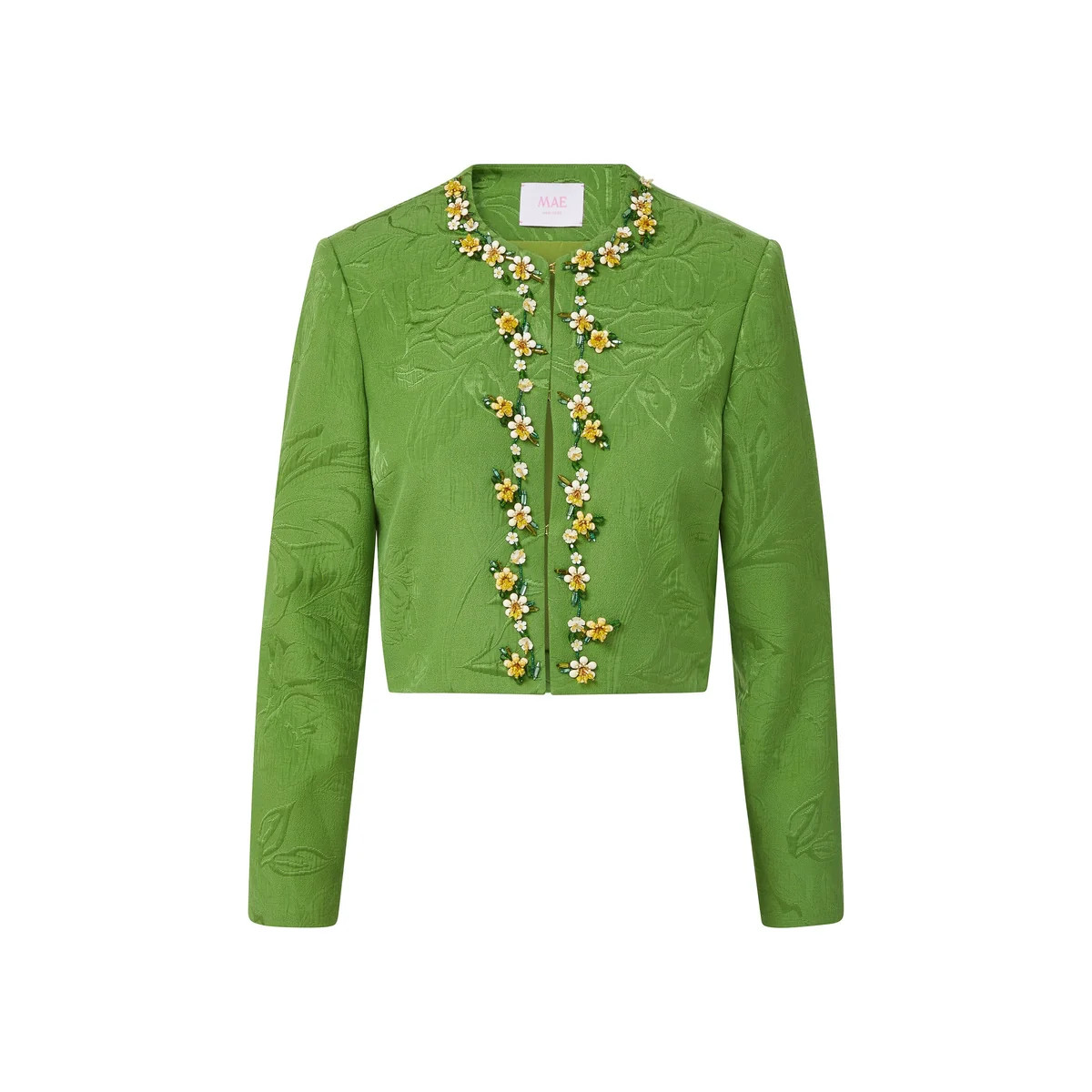blaire jacket in pistachio brocade | Over The Moon