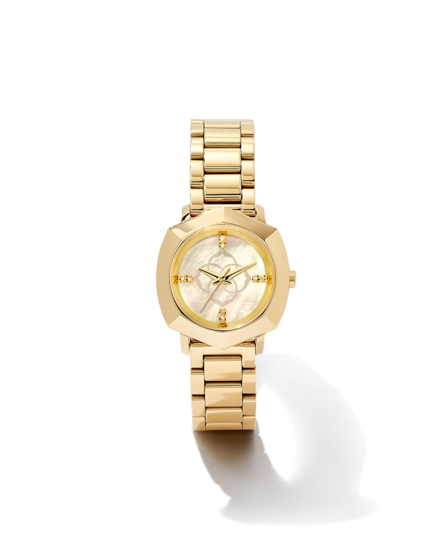 Dira Gold Tone Stainless Steel 28mm Watch in Ivory Mother-of-Pearl | Kendra Scott