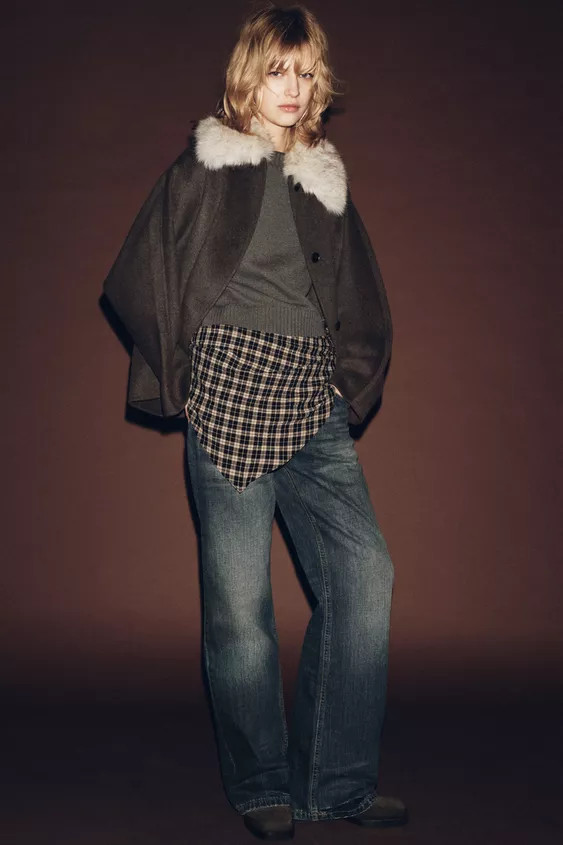 ZW COLLECTION WOOL BLEND FAUX FUR COLLAR JACKET | Zara US