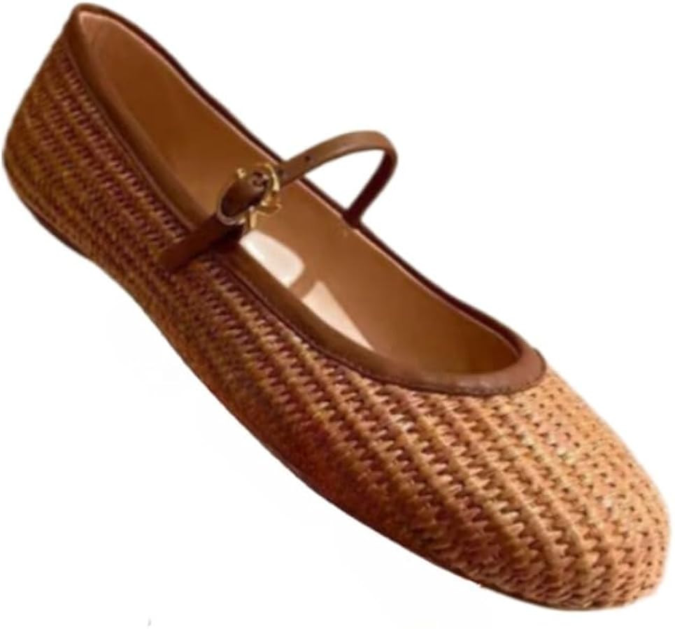 Mary Jane Espadrilles for Women Platform Rattan Sandals Raffia Woven Dress Shoes Slip on House Sl... | Amazon (US)