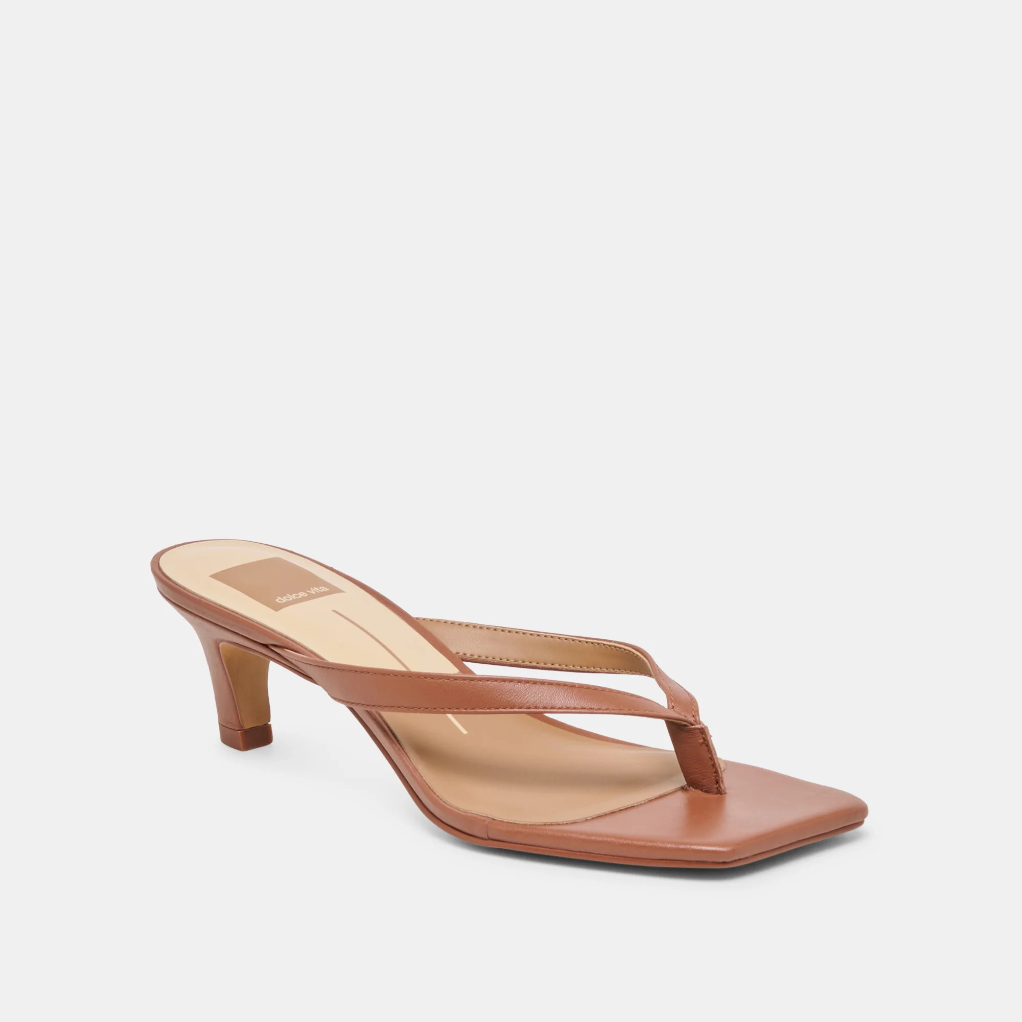 Ramia Heels Cognac Leather | DolceVita.com