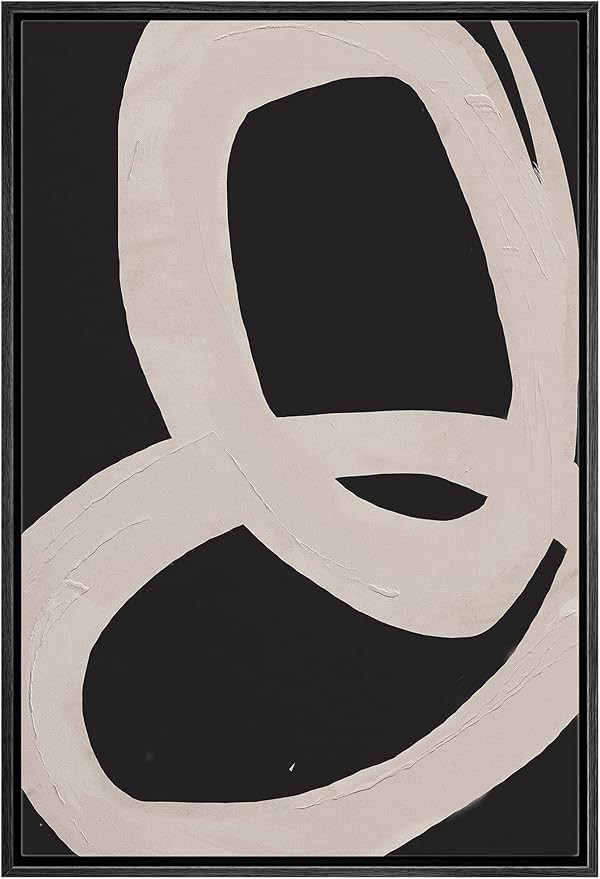 SIGNWIN Framed Canvas Print Wall Art Mid-Century Dark Ring Spiral Collage Abstract Shapes Illustr... | Amazon (US)