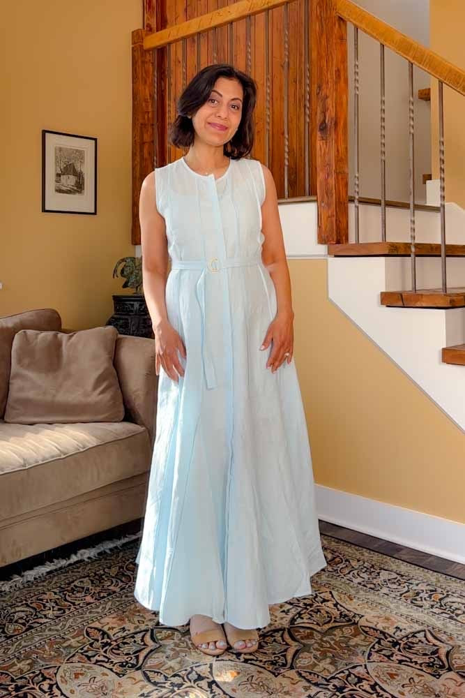 This gorgeous linen dress is almost sold out! Grab it for 50% off this weekend.  I'm wearing the XS - I'm under 5'4" so it's more of a maxi length on me 💙Nipa 

#linendress #linenmididress #summeroutfit #summerdress

#LTKSaleAlert #LTKOver40 #LTKootd