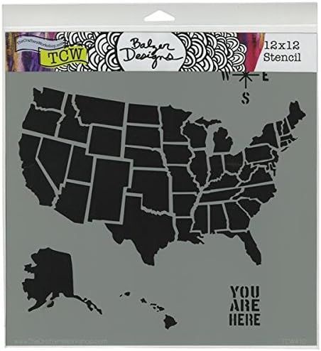 Crafters Workshop Template, 12 by 12-Inch, U.S. Map (TCW-410) | Amazon (US)