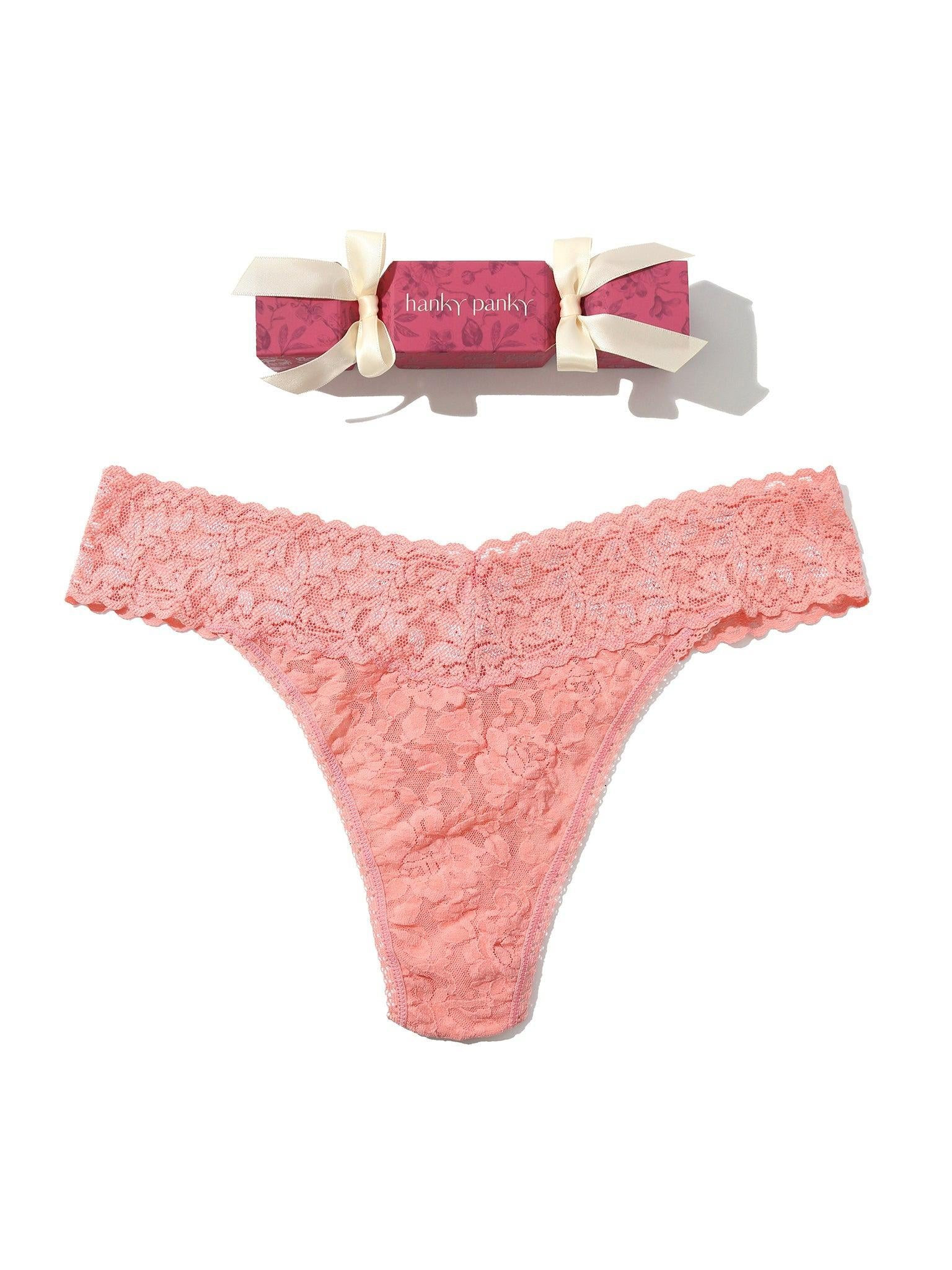 Signature Lace® Original Rise Thong Holiday Cracker Ballet Pink | Hanky Panky