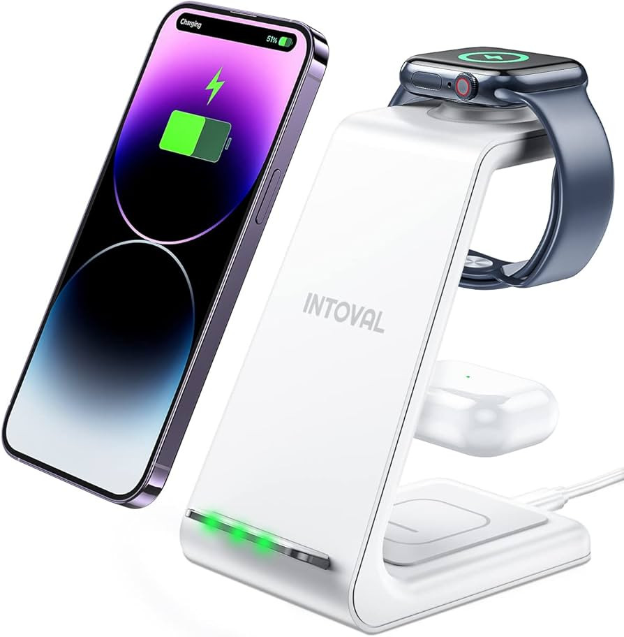 Intoval Wireless Charging Station, 3 in 1 Charger for Apple iPhone/iWatch/Airpods,iPhone15 14,13,... | Amazon (US)