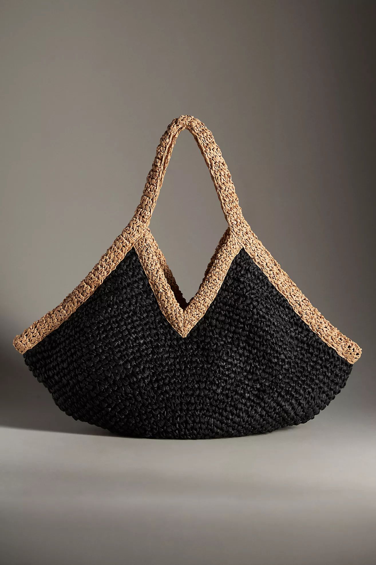 Tipped Angular Straw Tote Bag | Anthropologie (US)