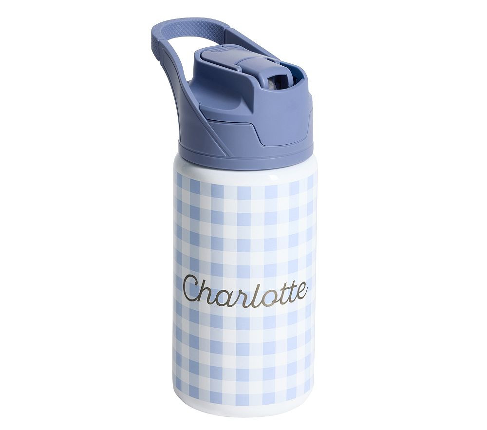 Gingham Blue Mackenzie Water Bottle | Pottery Barn Kids