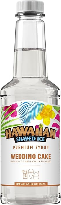 Hawaiian Shaved Ice Wedding Cake Syrup - Nut Soy Dairy Free - Flavor Fluffy & Crunchy Snow Cones ... | Amazon (US)