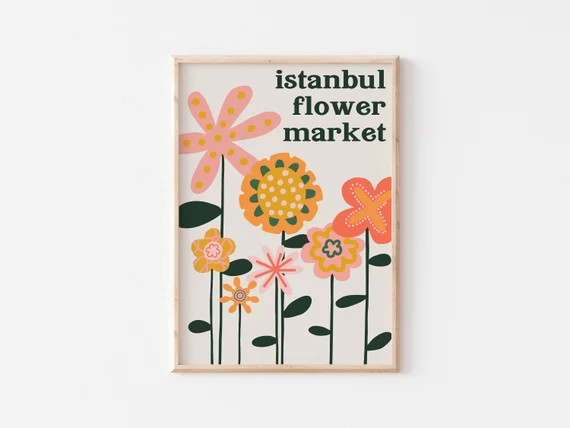Istanbul flower market poster printable wall art print  | Etsy | Etsy (US)