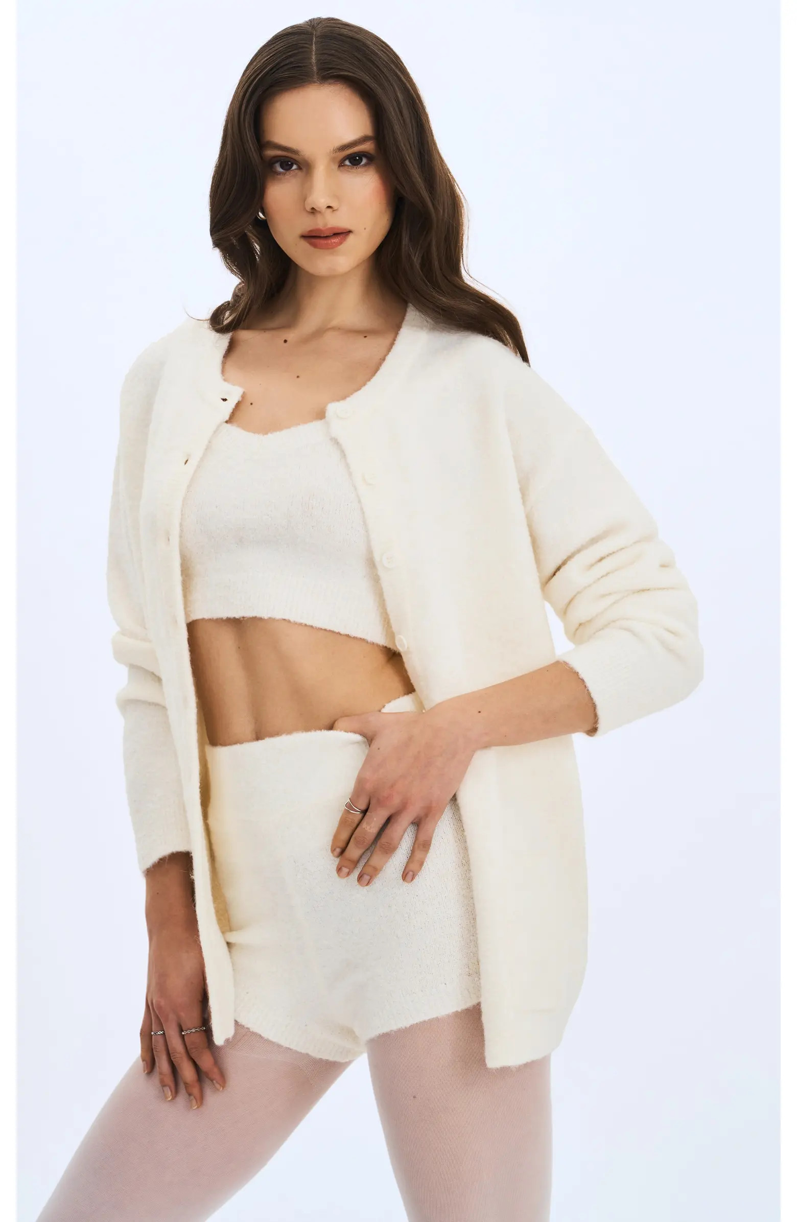 Orla Wool-Blend Ribbed Knit Cardigan | Nordstrom