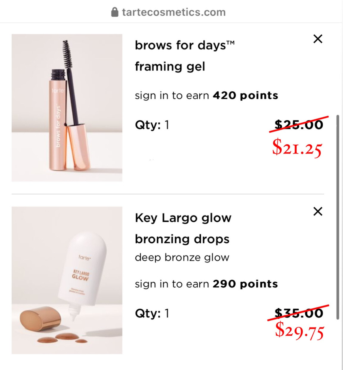 What’s in my cart from the new Tarte launch. Bronzing drops and brow gel! Use code sarahrose for 15% off sitewide 

#LTKbeauty #LTKGiftGuide #LTKstyletip