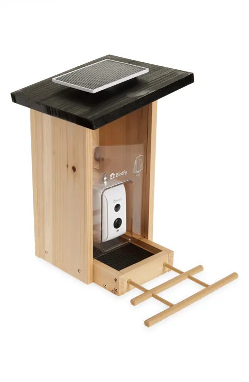 Birdfy Ebony Lite Wooden Smart Bird Feeder in Beige at Nordstrom | Nordstrom