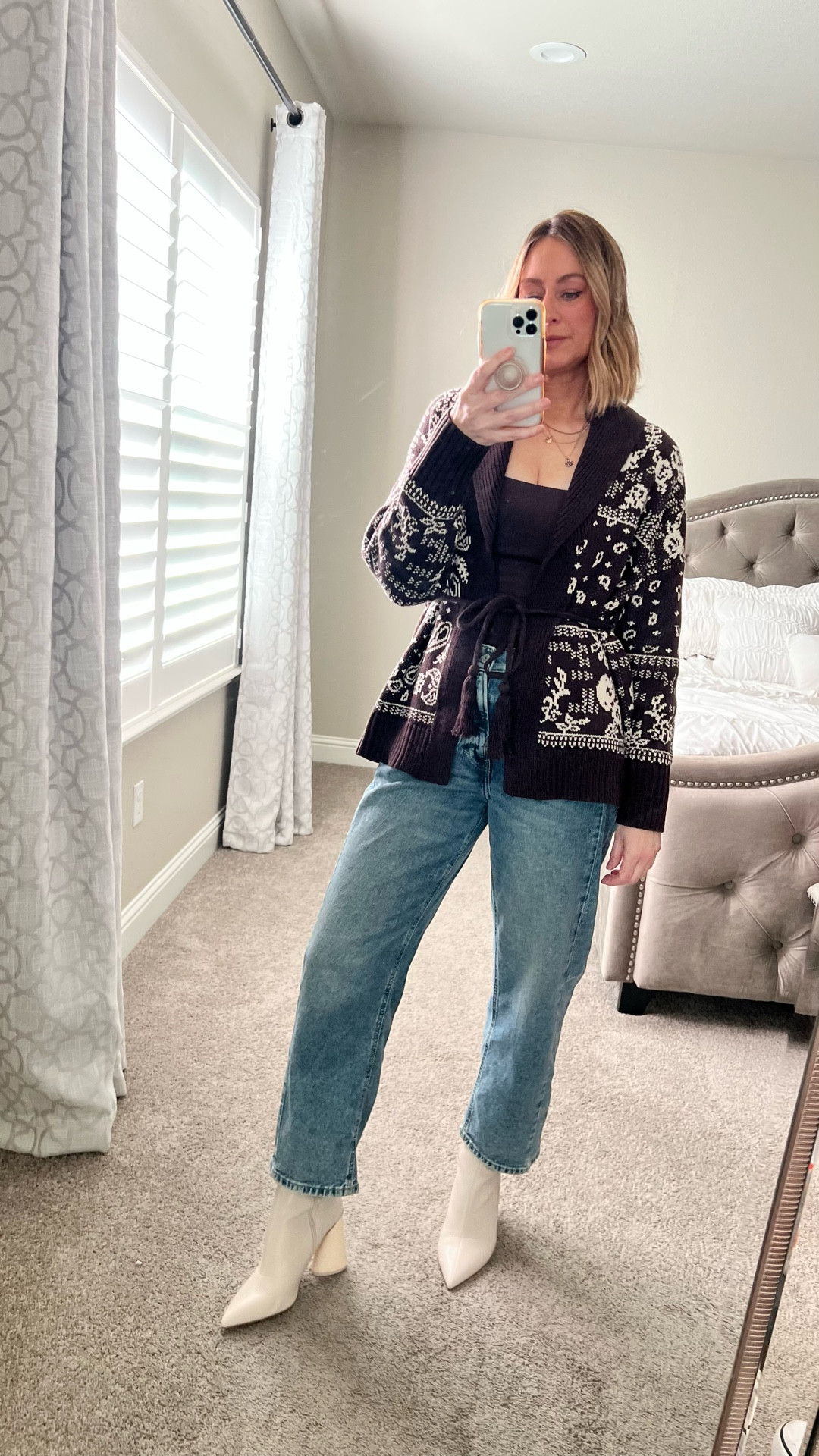 OOTD 🤎 Love this belted cardigan from Abercrombie and saw it’s on clearance! So cute and such great quality! Wearing a small. 

#ootn #datenight #outfit #abercrombie 

#LTKOver40 #LTKSaleAlert #LTKootd