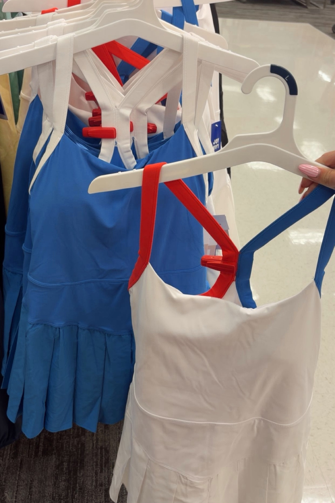 With memorial day coming up, and 4th of July around the corner, buy one of these cute athletic dresses, to be best dressed for the occasion. These new Joylab activewear dresses from target are adorable with the colored straps and pleated skirts. They are the perfect fit and length,  and true to size.  This white dress with blue and red straps would be perfect for your morning to mid-day activities on one of these Holidays. Also adorable for everyday wear, and easy to throw on. I am loving activewear dresses this summer, and this is definitely one to check out!!

#LTKTarget #activeweardress #ltkactive #summeroutfit #ootd #outfitinspo #summerdress #pickleballoutfit  

 #LTKdayinmylife #LTKootd #LTKActive