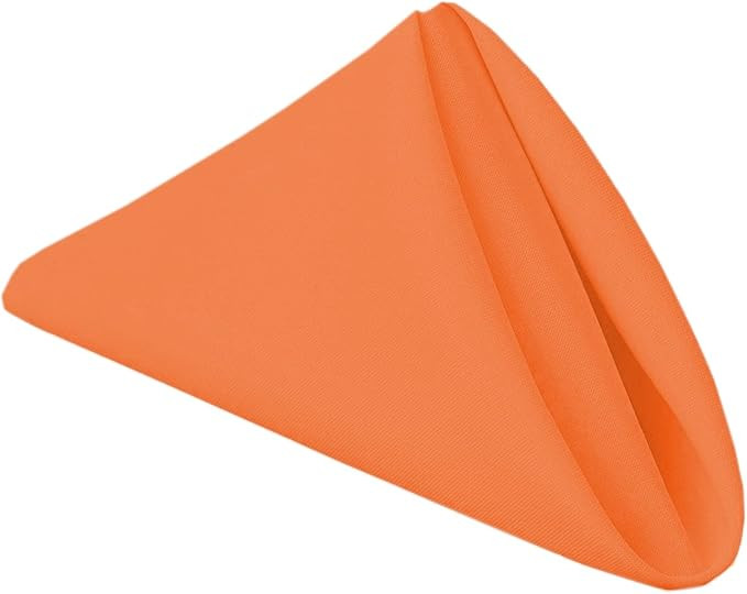 PLOYMONO Orange Heavy Duty Cloth Napkins - 17 x 17 Inch Solid Washable Polyester Dinner Napkins -... | Amazon (US)