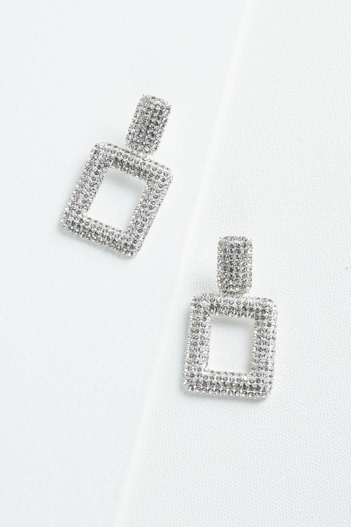 rhinestone doorknocker earrings | Versona