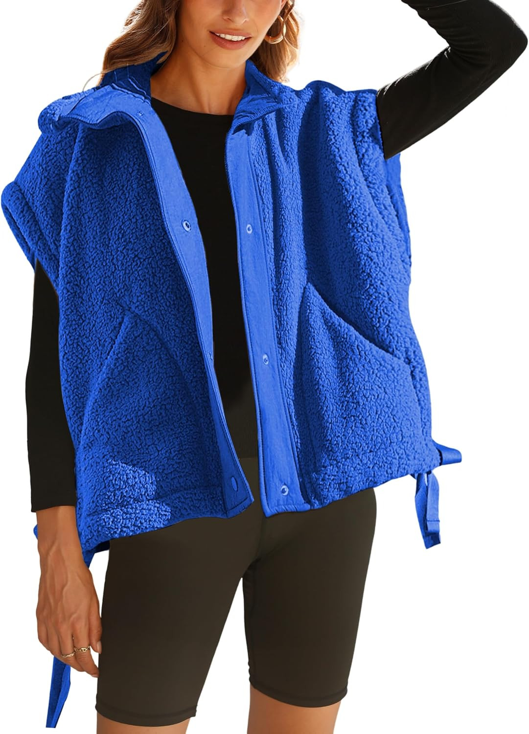 OPCAKM Women's Fuzzy Fleece Vest Sleeveless Sherpa Jacket | Amazon (US)