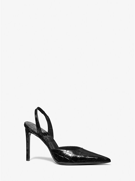 Presley Crocodile Embossed Leather Pump | Michael Kors US