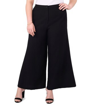 Plus Size Wide Leg Flat Front Pants | Dillard's