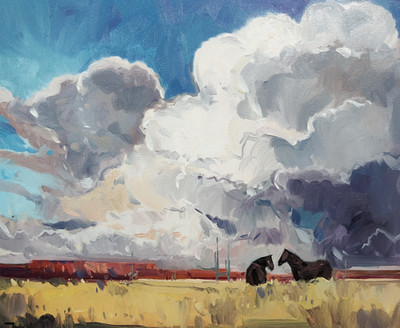 JOSE TRUJILLO Oil Painting IMPRESSIONISM Collectible ORIGINAL Western Clouds | eBay US