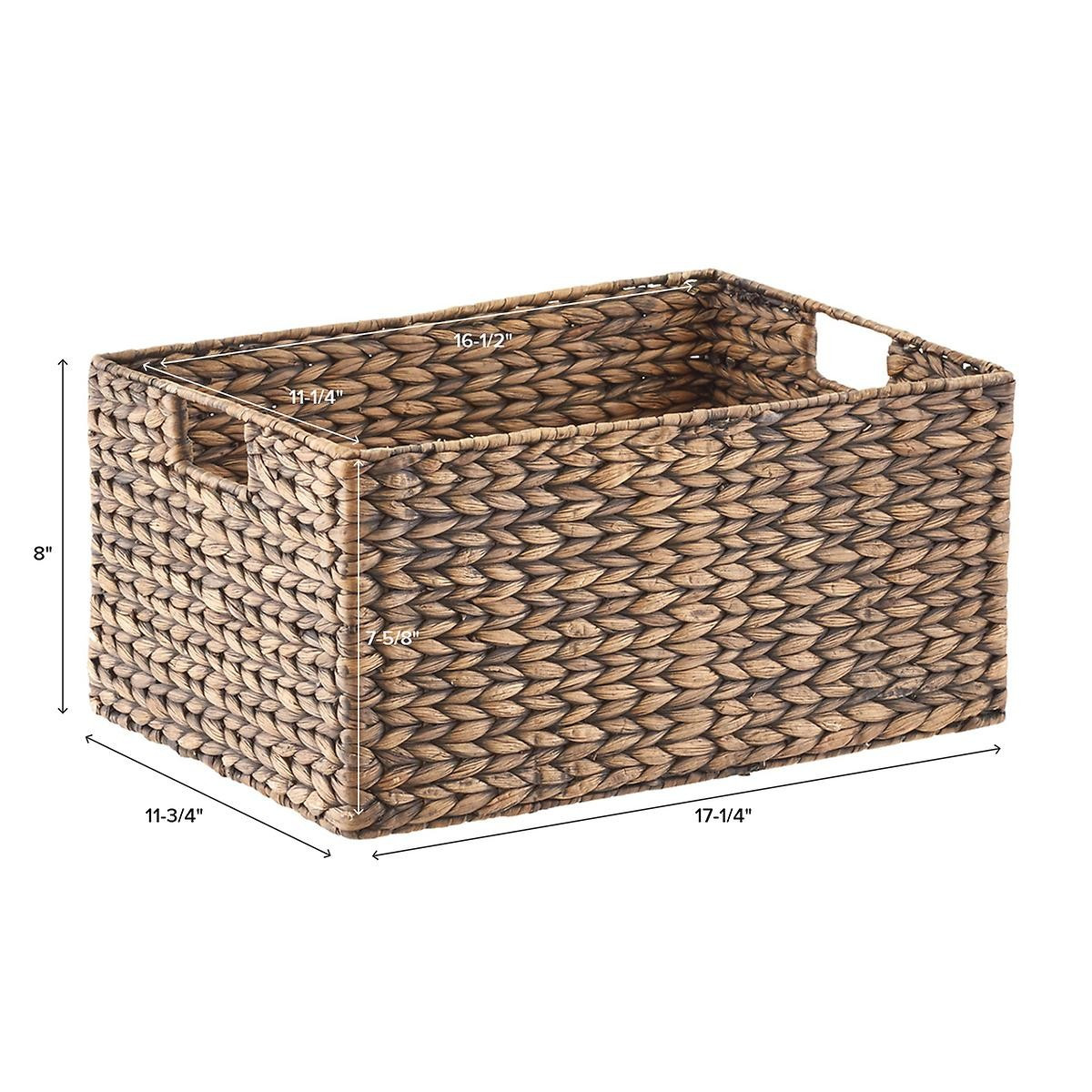 Mocha Water Hyacinth Storage Bins with Handles | The Container Store