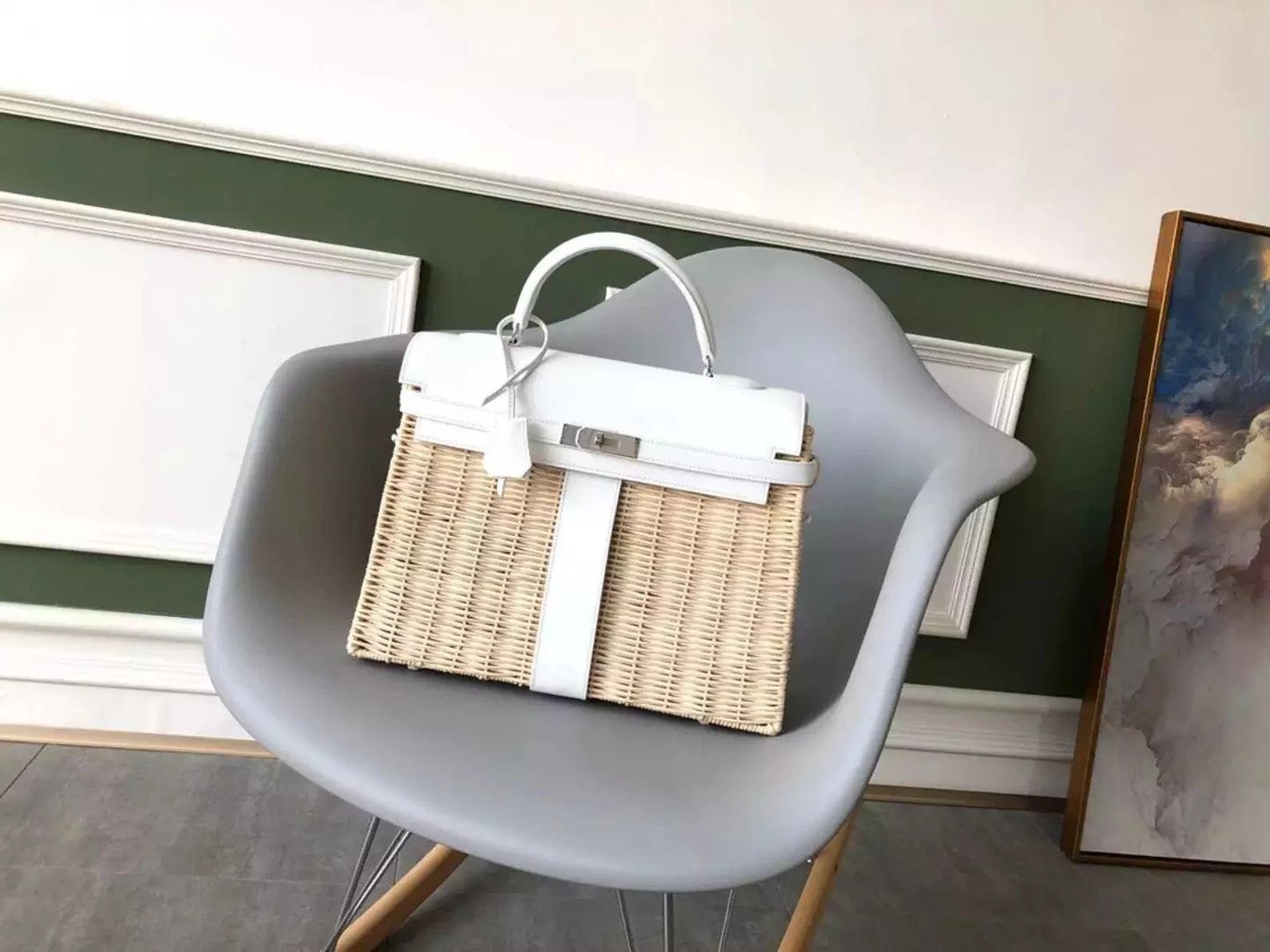 New 2022 Straw Bag Vegan Leather Women Shoulder Bag | Etsy | Etsy (US)