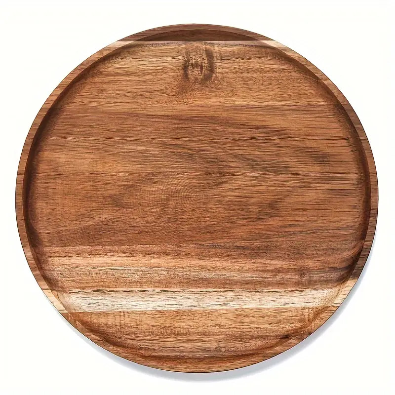 Acacia Wood Tray Round Wood Tray Serving Tray Suitable For - Temu | Temu Affiliate Program