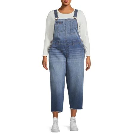 Terra & Sky Women s Plus Size Denim Overalls | Walmart (US)