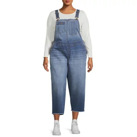 Terra & Sky Women s Plus Size Denim Overalls | Walmart (US)