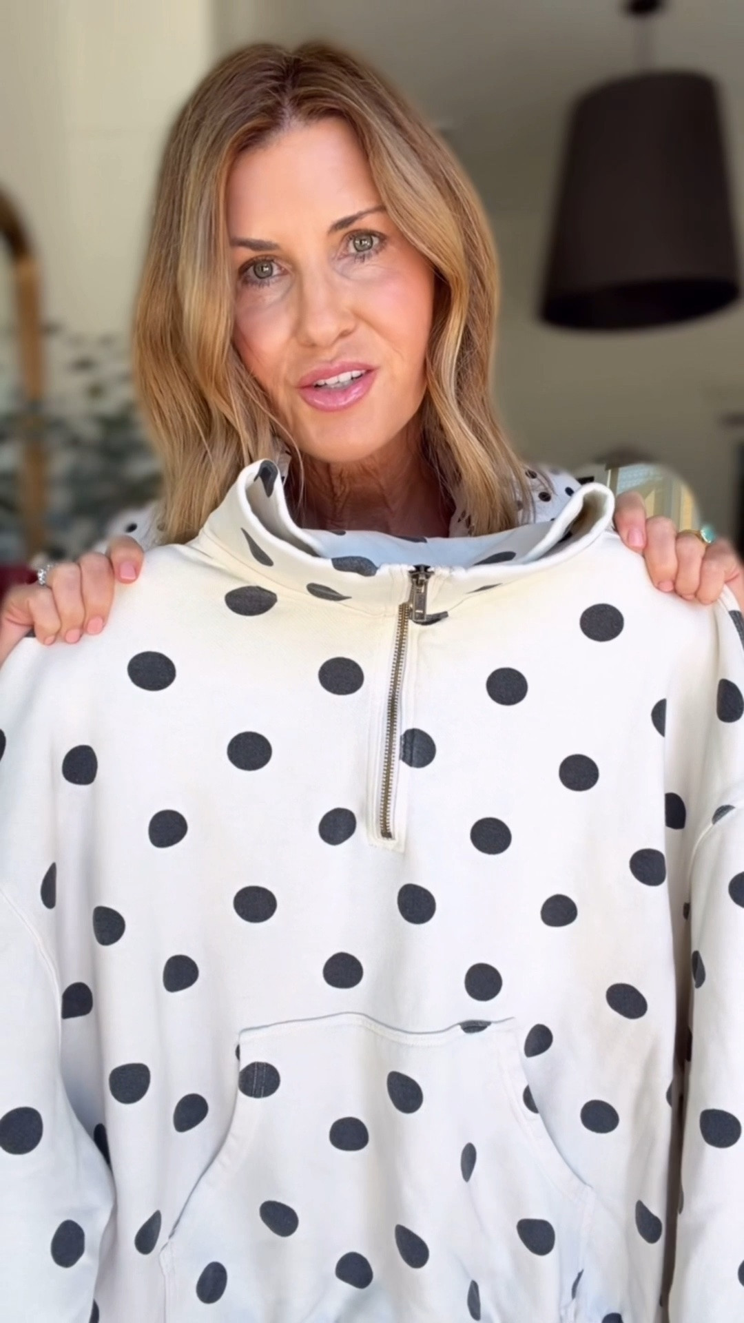 Wearing a size small polka dot jacket

#LTKOver40 #LTKActive #LTKootd