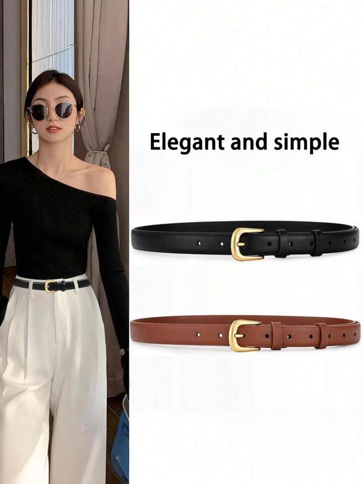 1pc Fashionable Women Belt With Metal Buckle, Suitable For Various Festivals, Parties And Casual ... | SHEIN