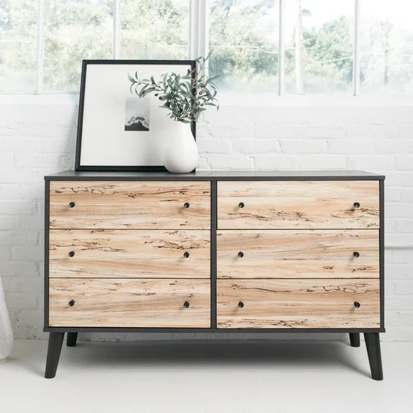 Cate 6 Drawer 52.72'' W Double Dresser | Wayfair North America