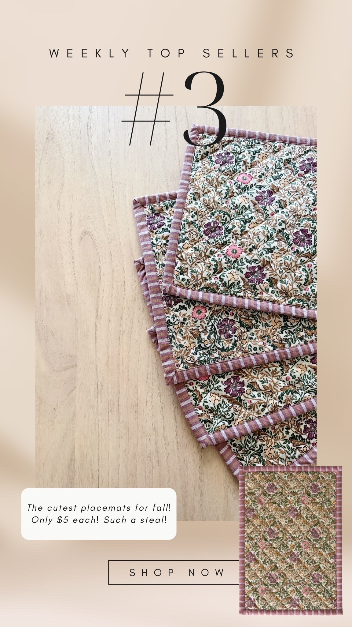 Walmart fall placemats

Fall home decor
Cozy home accents
Autumn home essentials
Neutral seasonal decor
Pumpkin decorations
Fall throw pillows
Cozy fall blankets
Autumn wreaths
Fall table decor
Seasonal home finds

#LTKSeasonal #LTKHome #LTKSaleAlert