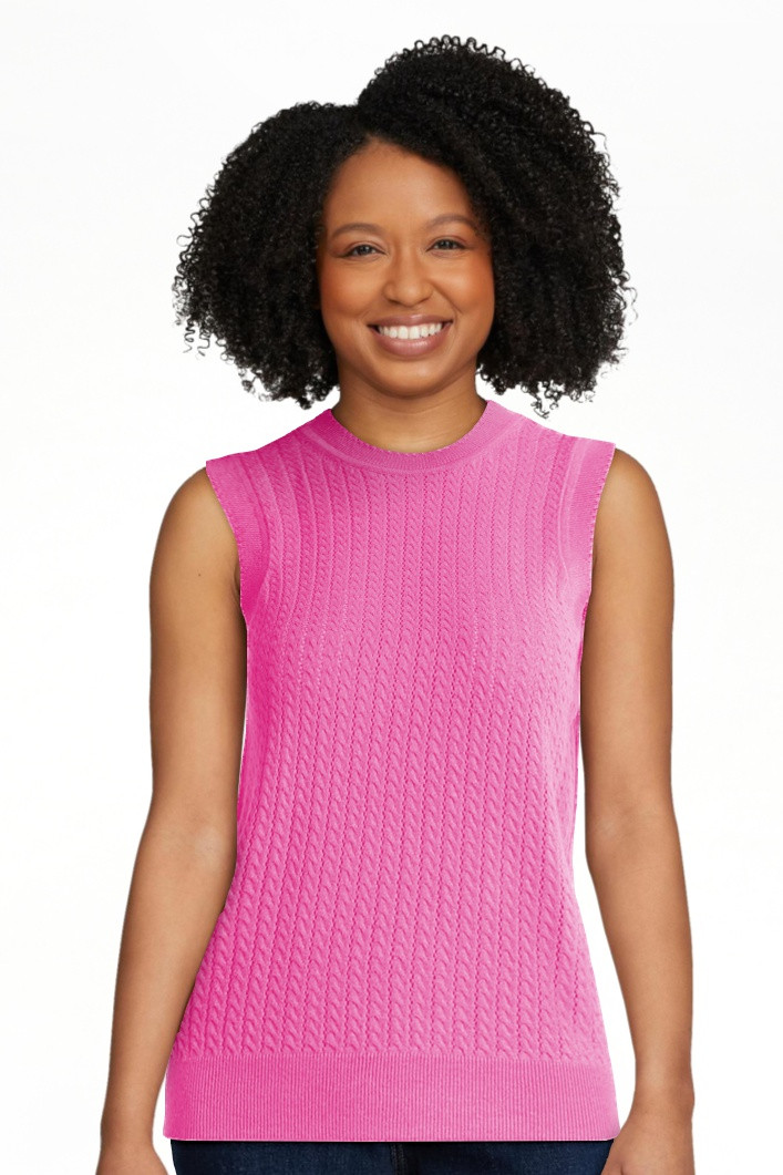 Free Assembly Women's Cozy Yarn Cable Sweater Shell, Sizes XS-XXL | Walmart (US)