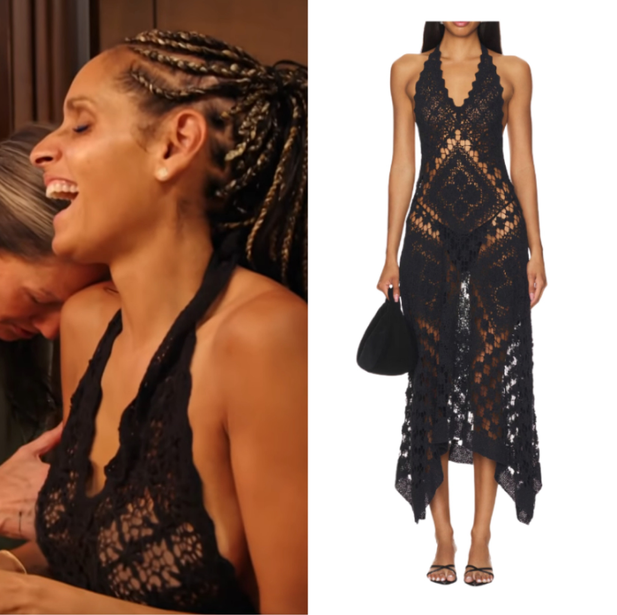 Racquel Chevremont’s Black Crochet Lace Dress 