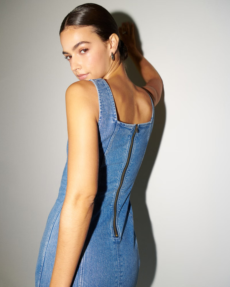 Denim Midi Dress | Abercrombie & Fitch (US)