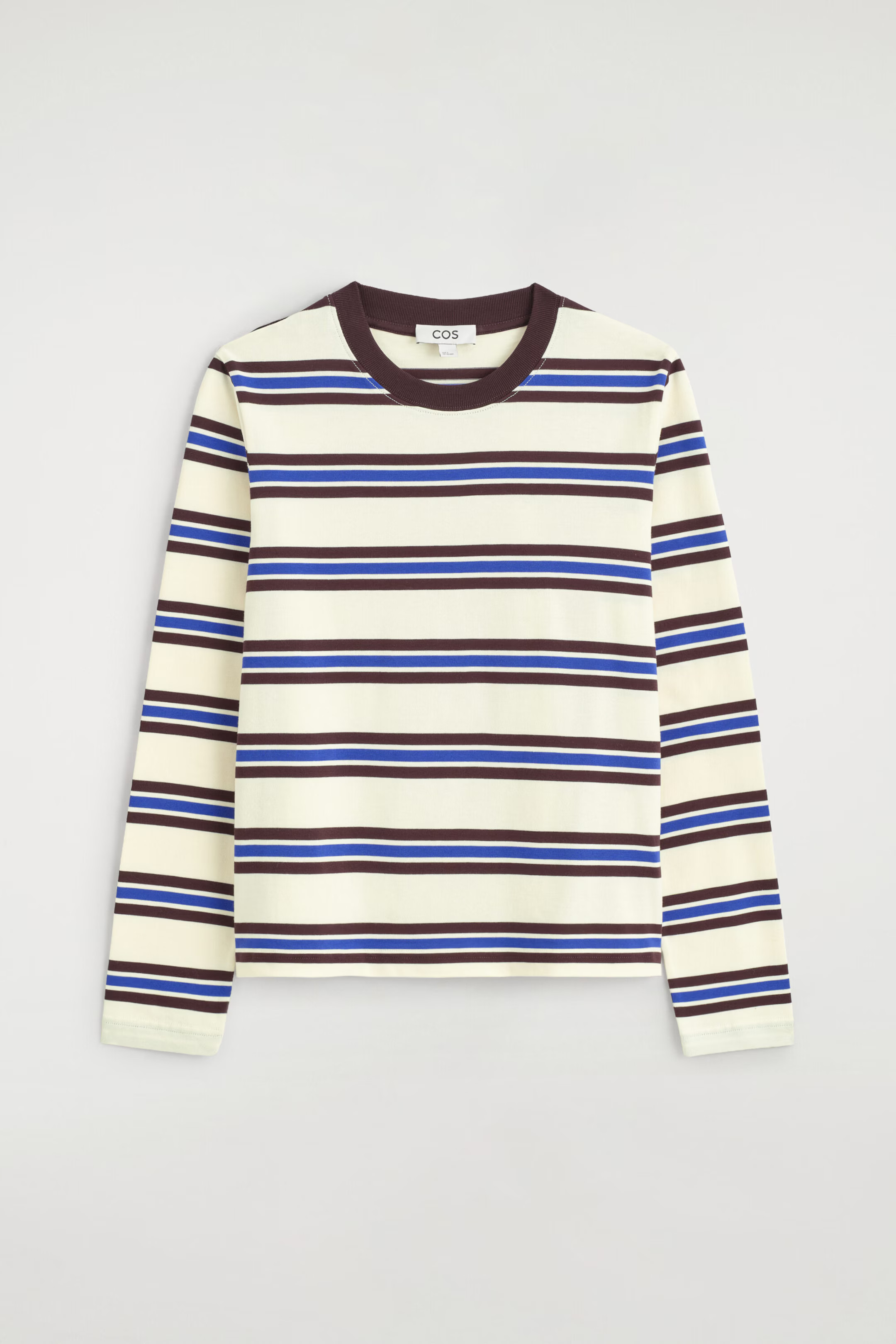CLEAN CUT LONG-SLEEVED T-SHIRT - WHITE / BLUE / STRIPED | COS GB | COS UK