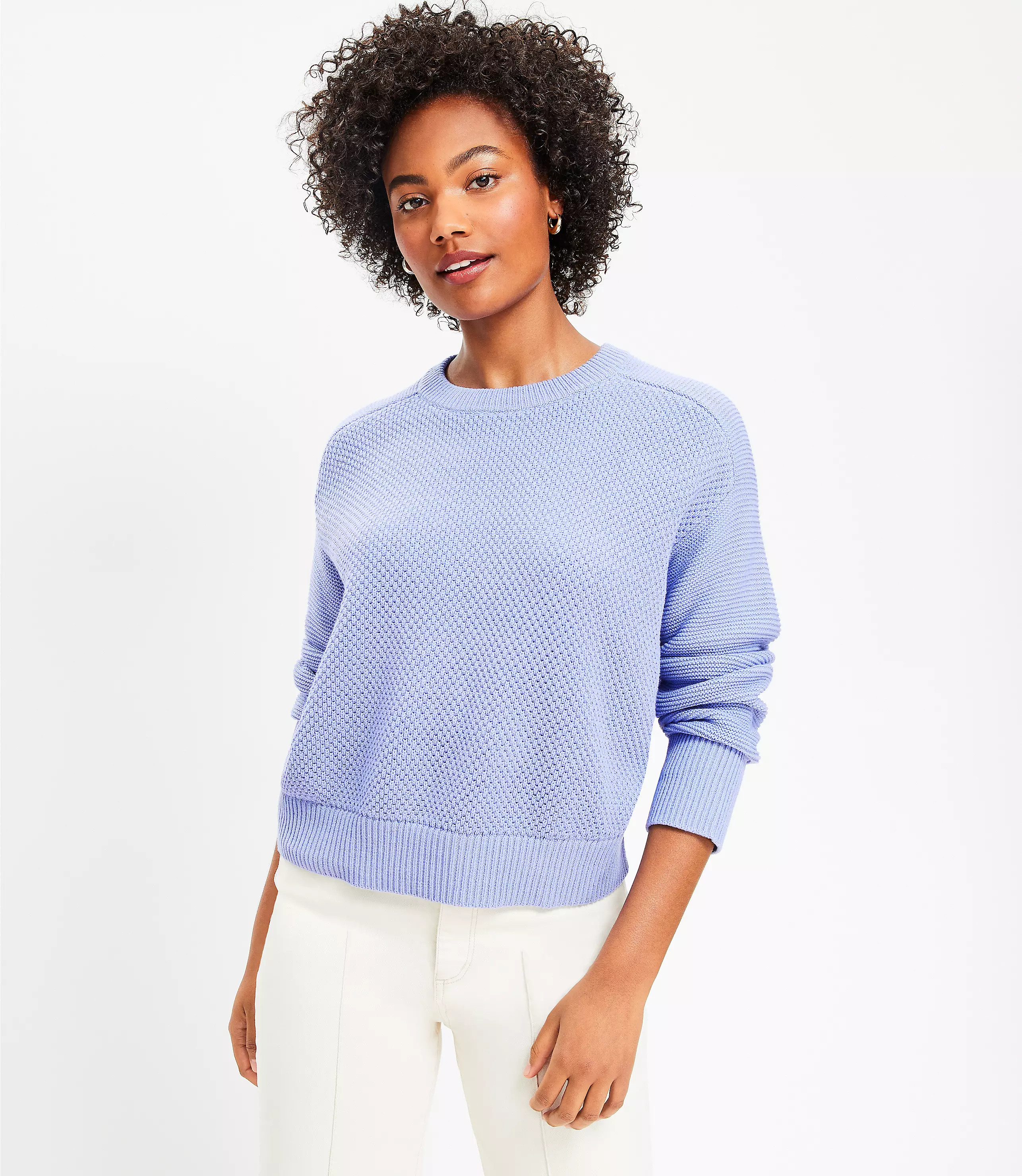 Textured Saddle Sleeve Sweater | LOFT